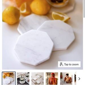 Zeal White Marble Coasters (pack of 4)